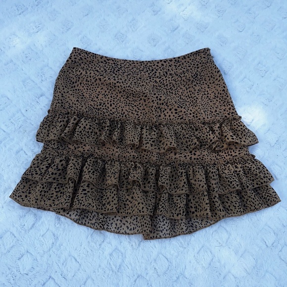 Forever 21 Dresses & Skirts - Cheetah Ruffle Mini Skirt by Forever 21 - Size Small